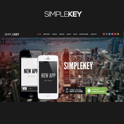 SimpleKey | One Page Portfolio WordPress Theme